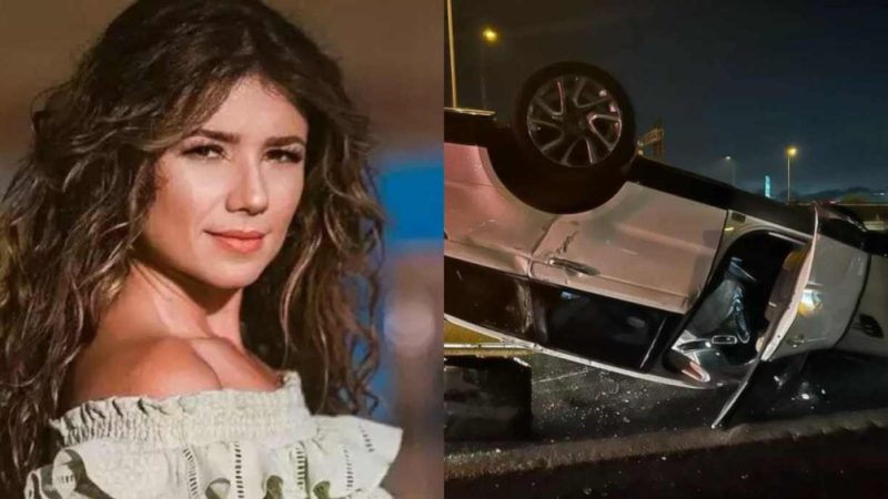 Paula Fernandes sofre acidente e carro capota em SP