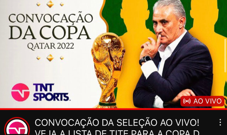 TNT Sports bate recorde de audiência com convocação da Seleção Brasileira para Copa do Mundo de 2022
