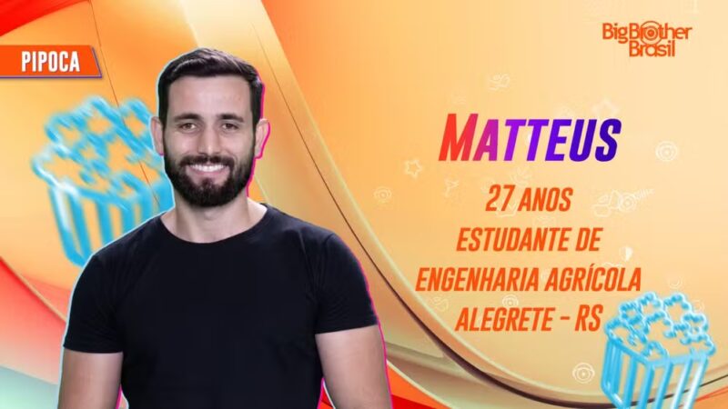 Conheça Matteus participante Pipoca do BBB24