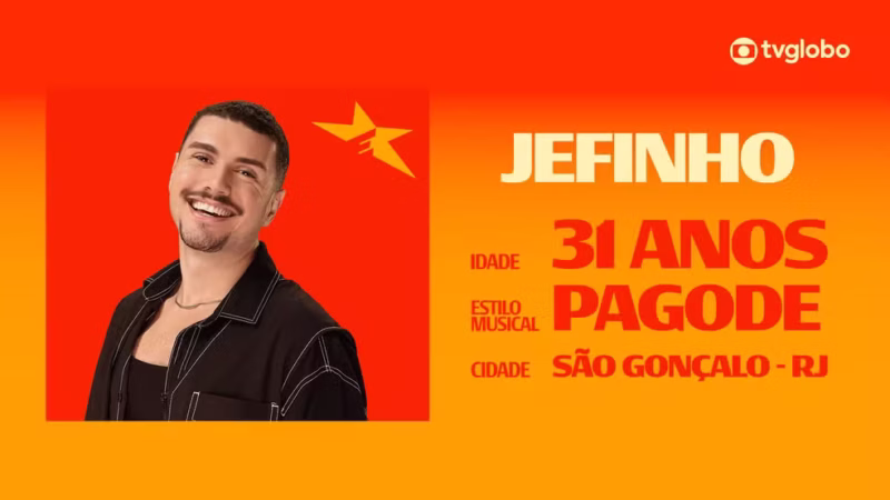 Conheça Jefinho, candidato do Estrelas da Casa 2026 e destaque do pagode