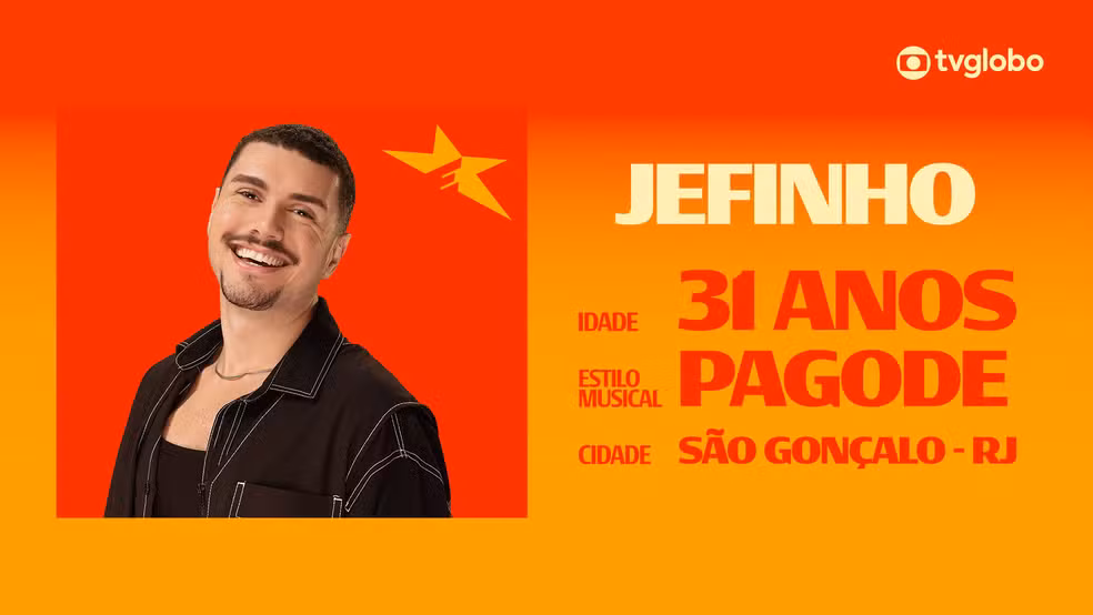 Conheça Jefinho, candidato do Estrelas da Casa 2026 e destaque do pagode