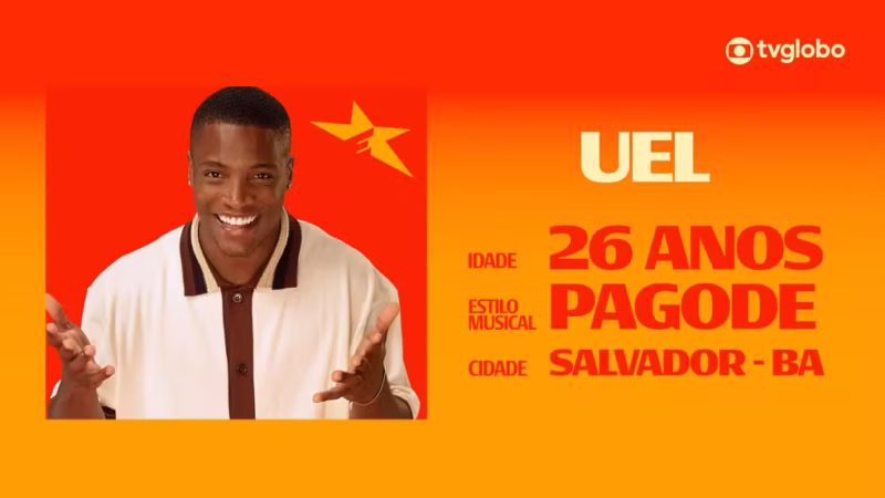 Conheça Uel, candidato do Estrelas da Casa 2026 que trocou a Marinha pela música