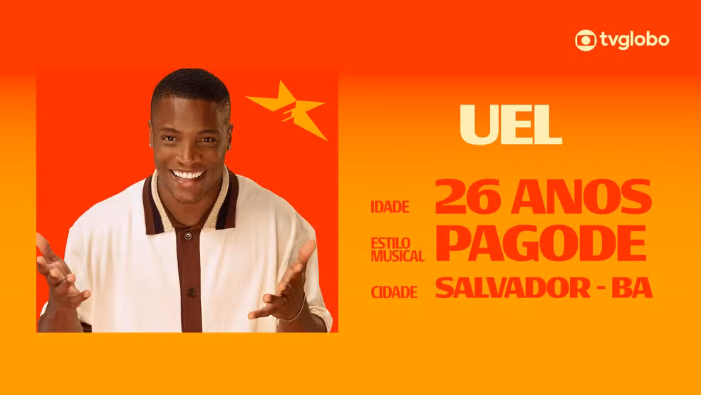 Conheça Uel, candidato do Estrelas da Casa 2026 que trocou a Marinha pela música